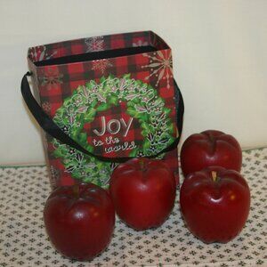4 Wooden Apples and Gift Bag B-234